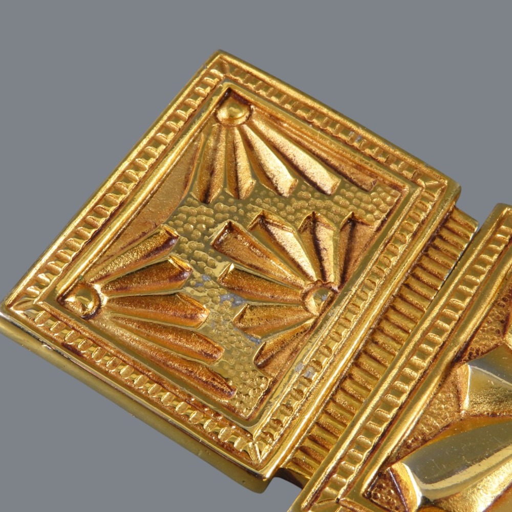 VTG Dotty Smith Belt Buckle GOLD TONE ART DECO STYLE Geometric Avant Garde NICE! - Picture 2 of 5